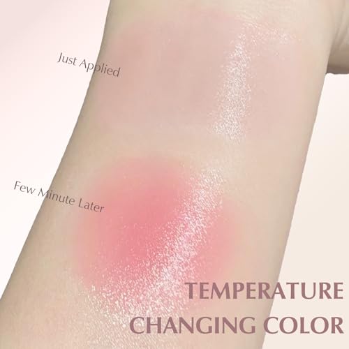 Blush Stick - Clear Orange Blush for Cheeks Color Changing to Pink Hydrating Multi-Use for Eyes Lipstick Tinted Waterproof Lightweight Buildable Cream Face Blusher Daily Makeup