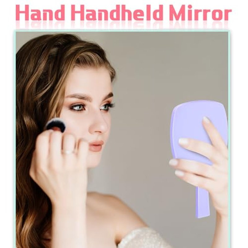 50 Pcs Hand Mirrors Bulk Small Handheld Mirrors with Handle 6.3 x 3.54 Inch Travel Makeup Tools Portable Vanity Glass for Bathroom Home Barber Salon Camping Gifts for Women (Multicolor)