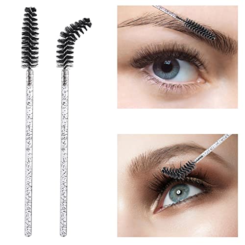100 Disposable Mascara Wands with Reusable Container - Eyelash Brushes