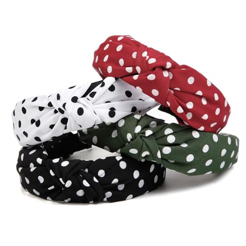 Huachi Polka Dot Headbands Set - Trendy Knotted Hair Accessories for Women