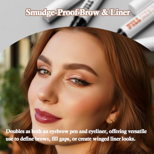 Dual-Use Liquid Brow Pen - Eyebrow & Eyeliner, Waterproof
