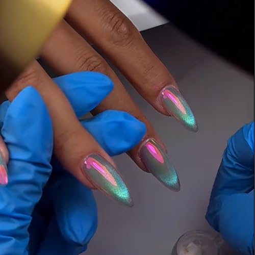 BEAUTNICE mermaid aurora Chrome Nail Powder - Glazed Donut Mirror Effect Holographic, 0.5g