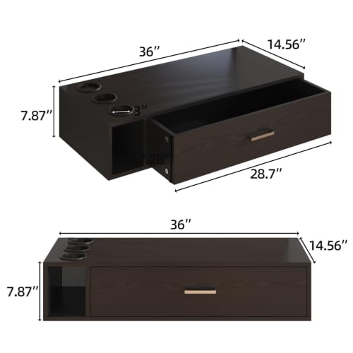 Wall Mount Salon Station Organizer with 3 Dryer Holders