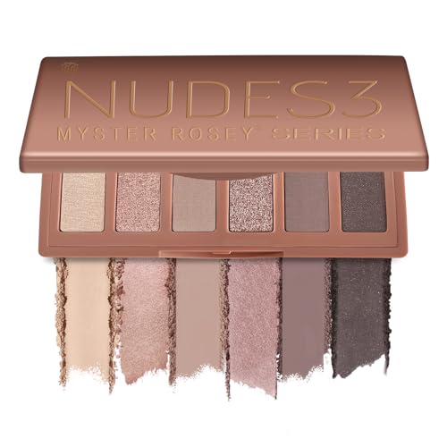 MYSTER ROSEY Nudes 3 Mini Eyeshadow Palette - 6 Shades, Waterproof