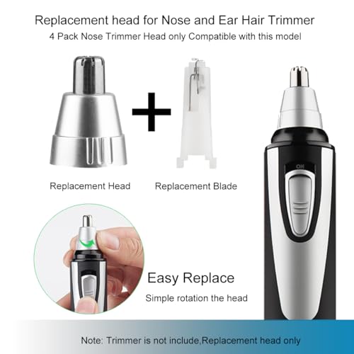 GOMINYUF 4 Pcs Replacement Heads Compatible with Ear and Nose Hair Trimmer Clipper as The Photo Show-Include a Cleaning Brush