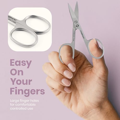 FABINOC 3.5" Curved Precision Nail Scissors - Stainless Steel Grooming Tool