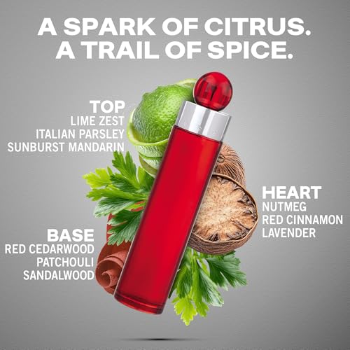 Perry Ellis 360° Red Spicy Eau De Toilette Men’s Cologne - Long Lasting Fragrance, 6.8 fl oz