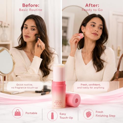 Amavheaf Strawberry Cream Solid Perfume Stick - Portable Fragrance Balm for Daily Use