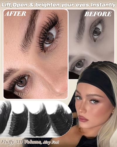 D-Curl Volume Lash Clusters 8-16mm Fluffy Eyelash Extensions