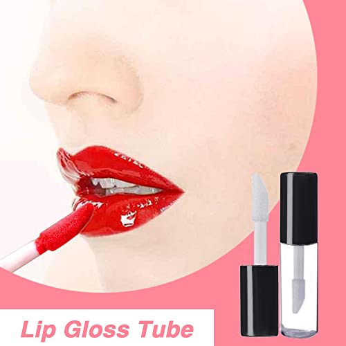AMORIX 50pc 1.2ml Black Lip Gloss Tubes with Wand & Labels