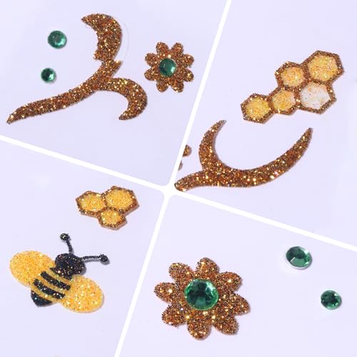 Bee Face Temporary Tattoo Stickers - 2pc Yellow