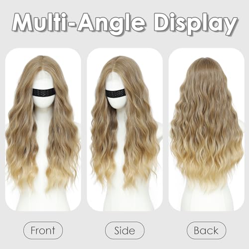Beelu 26 Inch Ombre Blonde Curly Lace Front Wig for Women