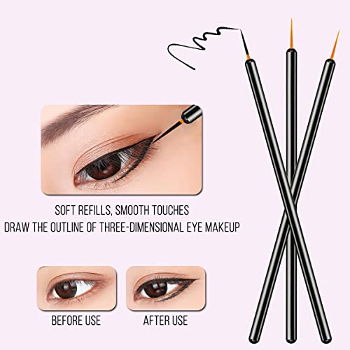 KINGMAS 100 Pack Disposable Eyeliner Brushes - Ultra-Fine Tips