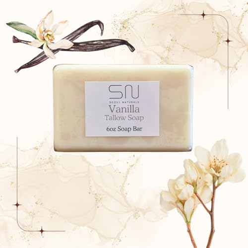 Seoul Naturals Tallow Soap, Vanilla, Lavender, Honey, k beauty, 5 oz each, Set of 3