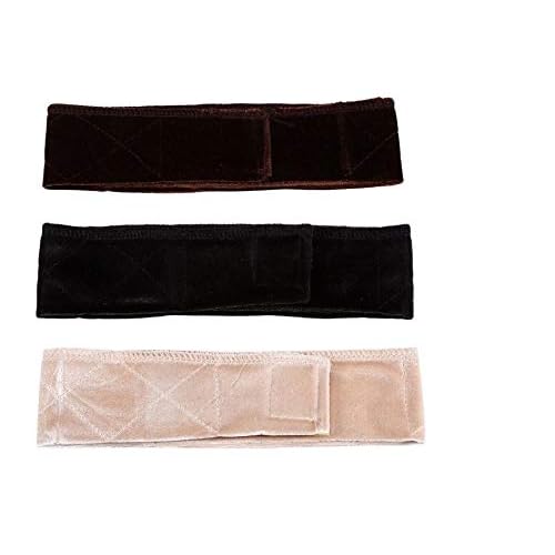 Deepth 3PCS Flexible Velvet Wig Grip Scarf Head Hair Band Wig Band Adjustable Fastern Black Brown and Beige Free 3 Wig Cap and 3 Invisible Hair Nets (Velvet)