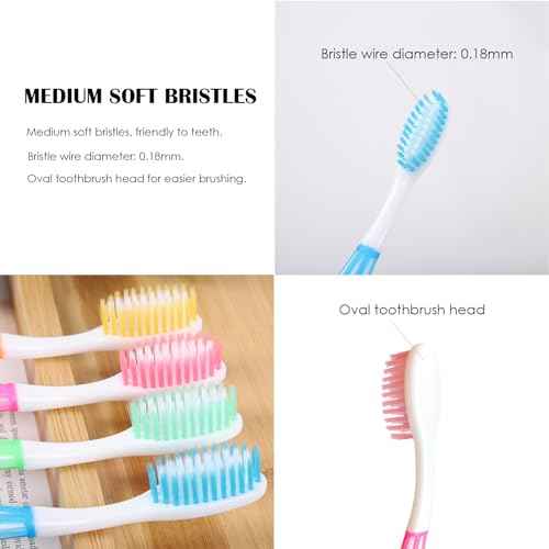 EasyHonor 36 PCS Individually Wrapped Bulk Toothbrushes, Colorful Manual Disposable Travel Toothbrush Set for Adults, Ergonomics Handle, Medium Soft Bristles, Perfect for Travel, Hotels, Donations.