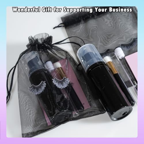 50PCS Lash Shampoo Set with Brushes & Foam Bottles for Eyelash Care