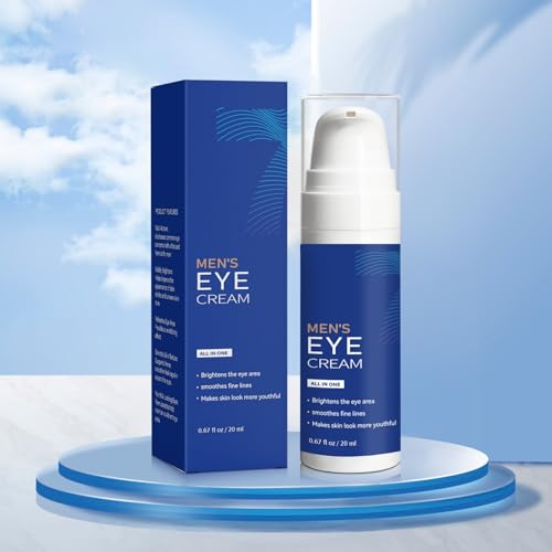 Mens Eye Bags Treatment Cream, Instant Eye Serum for Dark Circles, Wrinkle Smoothing Serum with Peptide & Collagen, Lightweight Moisturizer - 20ml