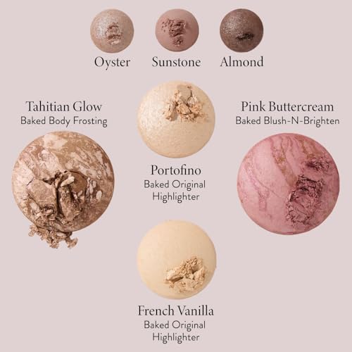 K'APEINE All in One Baked Makeup Palette, Dark Brown Eyeshadow, Blush Highlighter & Bronzer Face Kit Neutral Baked Powder Palette Hign Pigment Full Face Makeup Set Women (7colors)