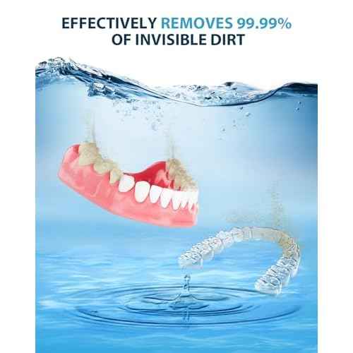 Ultrasonic Retainer Cleaner-45kHz Retainer Cleaner Machine,4 Modes Ultrasonic Cleaner for Dentures, Aligners,Mouth Guards, Braces,Toothbrush,Jewelry-200ML Dental Pod(White)