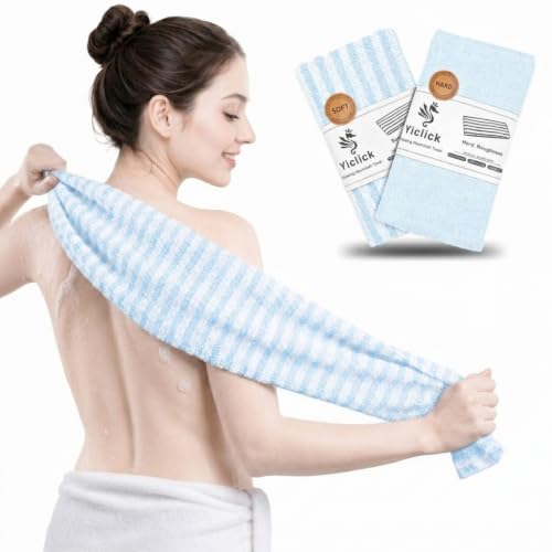 Yiclick 2PCS Exfoliating Washcloth Towel - 40 Inch Back Scrubber