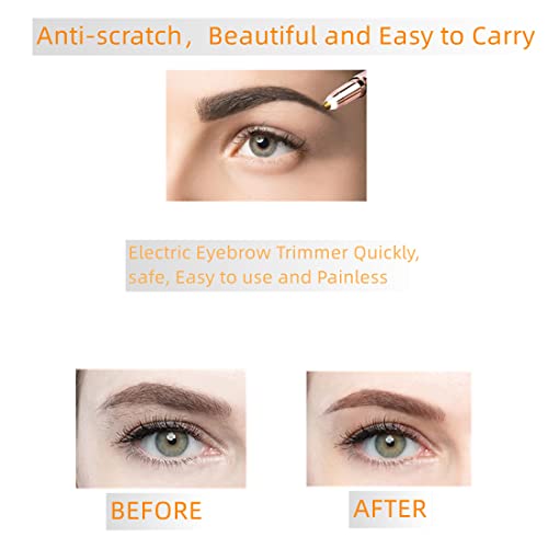 Women's Electric Eyebrow Hair Remover, LED Light, Stainless Steel Blade, Rechargeable, Anti-Allergenic, Multi-Functional, Clean Skin, No Pulling