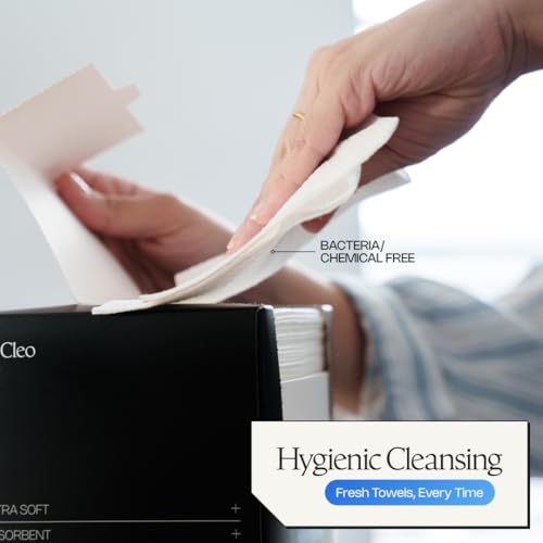 Cleo Health & Beauty Ultra-Soft Disposable Face Towels ? Hygienic Facial Towels for Skincare, Makeup Removal, and Face Drying ? One-Time Use Clean for Sensitive Skin