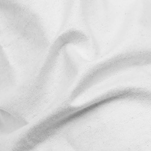 100% Cotton Flannel Round Massage Table Bolster Cover (6x28 Inches) - White