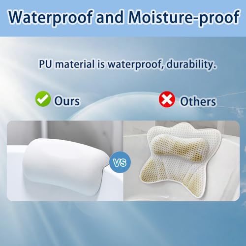 Bath Pillow with Suction Cups - Neck & Head Support