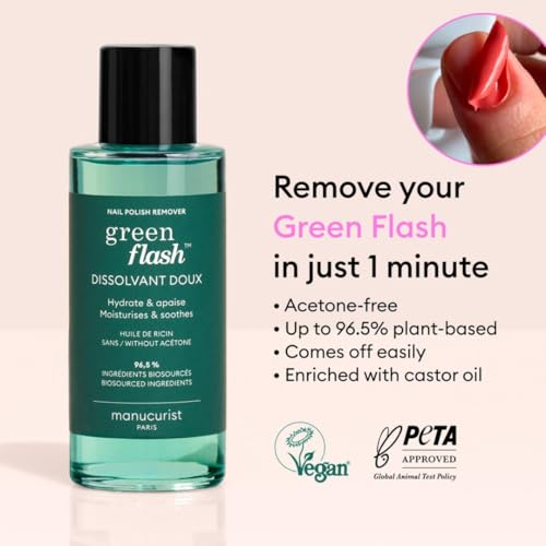 Manucurist Green Flash Acetone-Free Plant-Based Nail Polish Remover (100ml)