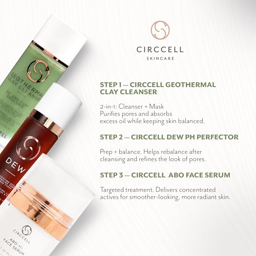 CIRCCELL Geothermal Clay Cleanser ? Hydrating Facial Cleanser - Arctic Clay and Essential Oils Deep Clean & Detox Skin ? Hydrating Clay Face Wash or Mask for All Skin Types