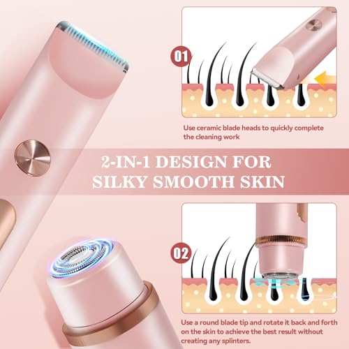 2-in-1 Electric Bikini Trimmer for Women - Waterproof Hair Removal Razor