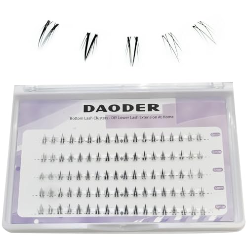 DAODER Bottom Lash Clusters - 90pc DIY Wispy Clear Band Extensions 6mm