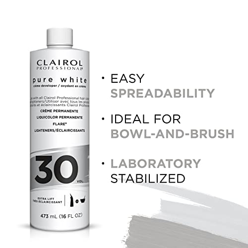 Clairol Professional Pure White 30 Volume Hair Developer - 16 Fl Oz Pack of 2