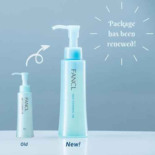 FANCL Mild Cleansing Oil, Japanese Facial Cleansing Oil, Makeup Remover, Oil Cleanser, 100% Preservative Free, Clean Skincare for Sensitive Skin [US Package] (1, Blue)