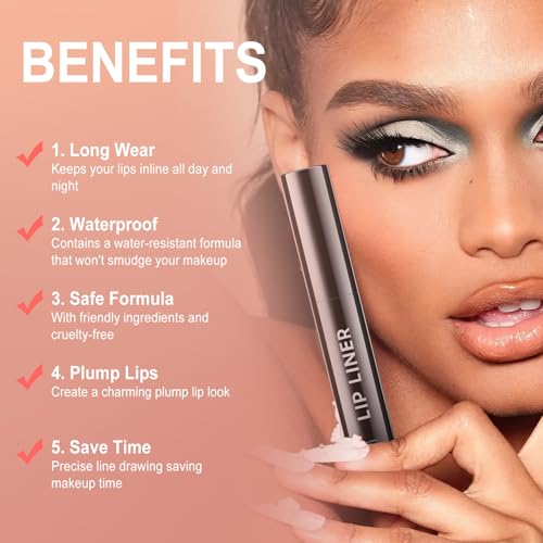 OETUIOW Lip Stain Lip Gloss, Long Lasting & Waterproof Non-Stick Cup Highly Pigmented Natural Finish for All Skin Types (Rose)