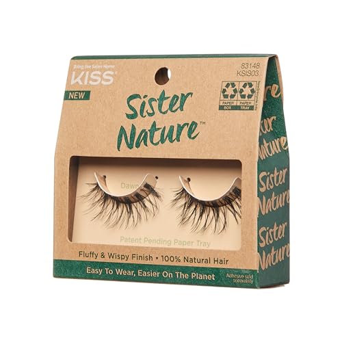 KISS Sister Nature 12mm False Eyelashes - Natural Hair, Vegan