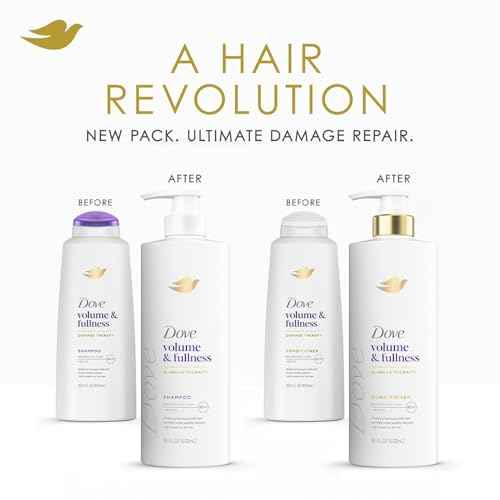 Dove Shampoo and Conditioner Set, Volume & Fullness ? Daily Volumizing Hair Care Formula Infused with Collagen, 18 Oz Ea