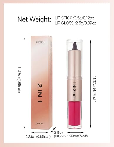 Erinde 2-in-1 Lip Liner & Gloss Combo Set - Nude Brown