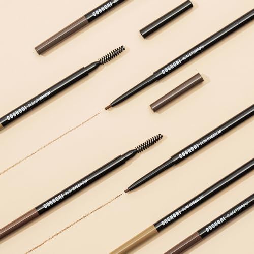 COSNORI Slim Eyebrow Pencil 02 Ginger Cookie - 2mm Micro-Fine Pencil Brow with Brush, Natural-Looking Brows, Long Lasting & Waterproof, Micro-Slim, Soft drawing, 0.005oz (0.13g)
