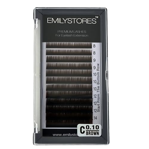 Brown Eyelash Extensions 0.10MM D Curl 8-14MM Mix