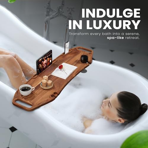 Acacia Wood Bathtub Tray 35 inch - Luxury Spa Caddy
