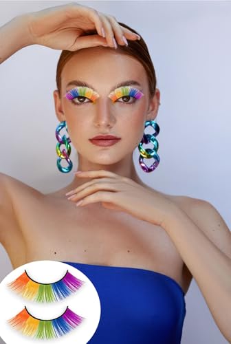 6 Pairs 3D Rainbow False Eyelashes - Natural Look, 3 Styles