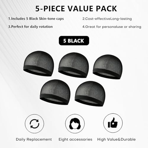 Stretchy Nylon Skull Cap for 360 Waves - 5/10 Pack
