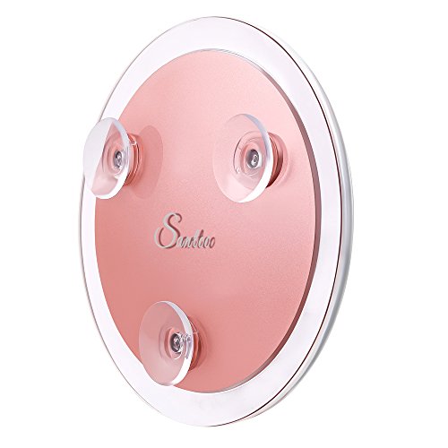 SANTOO 15X Magnifying Makeup Mirror with 3 Suction Cups - 6 Inch Round Travel & Bathroom Mirror - Rose Gold