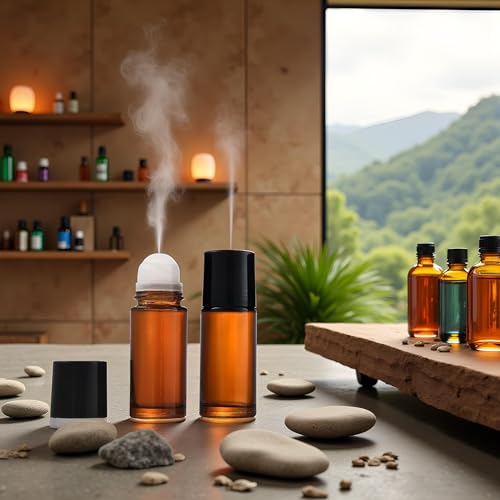 30ml Clear Glass Essential Oil Roller Bottles - 2 Pack