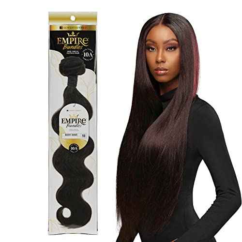 Sensationnel Empire bundles- body wave 10a tangle shed free human hair for weaving and sew in styles - 1 pack (18 inch, NATURAL/BLACK)
