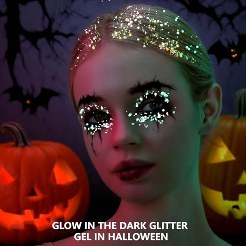 Teenitor Glow in Dark Body Glitter Gel - 24 Colors