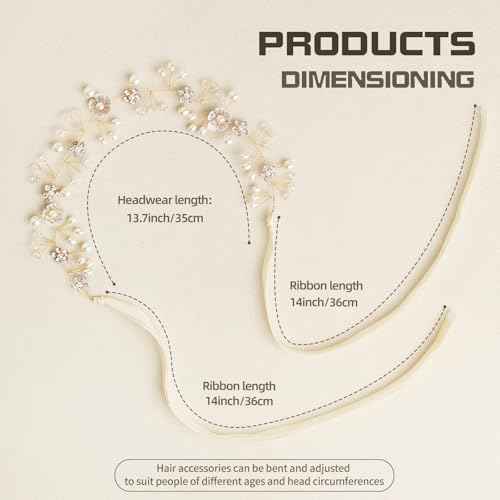 Flower Girl Headband, Princess Crystal Headpiece,Flower Girl Hair Accessories, Rhinestone Pearl Headband, Suitable for Girls and Bride Wedding £¨Silver£©