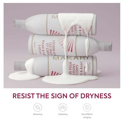 Makari Voile de Corps Hand & Body Lotion (17 fl oz) | Lightweight Moisturizing Lotion with Hyaluronic Acid & Caffeine | Smooth, Soft Feel | Fast-Absorbing, Non-Greasy Formula for Daily Use